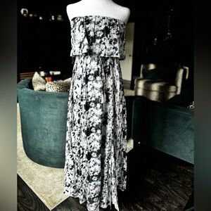 Strapless, tie dye, maxi dress